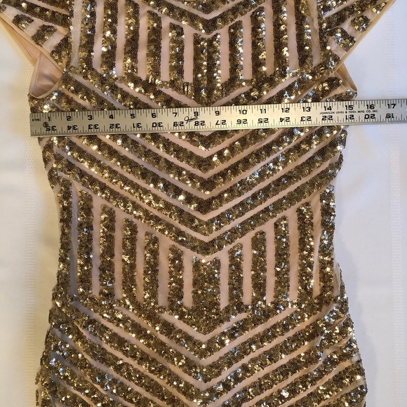 TFNC London Gold Sequin Dress Size 8 - Picture 5 of 11